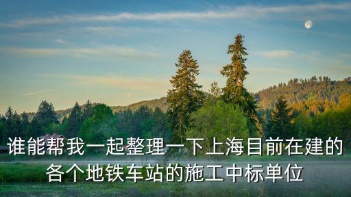 誰能幫我一起整理一下上海目前在建的各個地鐵車站的施工中標單位