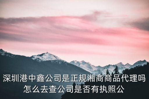 深圳港中鑫公司是正規湘商商品代理嗎怎么去查公司是否有執照公
