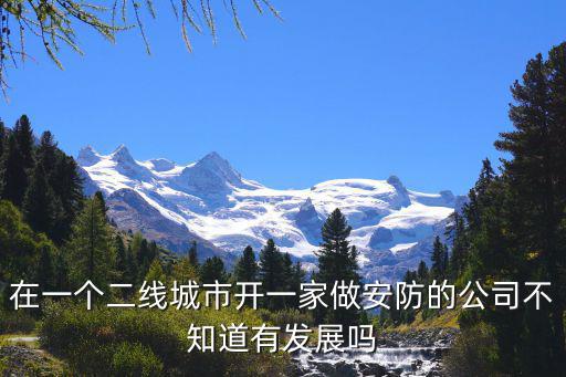 安防小公司怎么發展，在一個二線城市開一家做安防的公司不知道有發展嗎