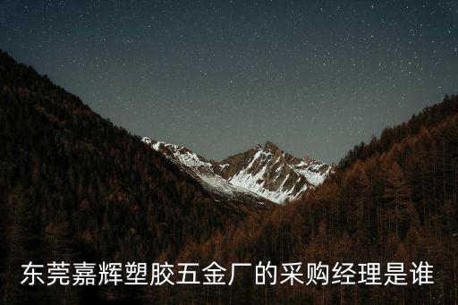 東莞橡膠塑料壓片機采購，東莞嘉輝塑膠五金廠的采購經理是誰