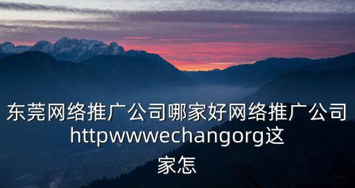 東莞網絡推廣公司哪家好網絡推廣公司httpwwwechangorg這家怎