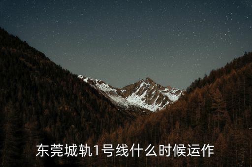 東莞城軌1號線什么時候運作