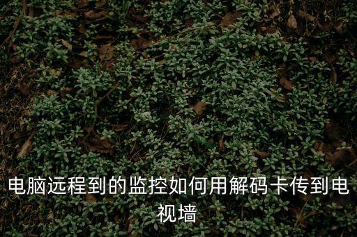 電腦遠程到的監控如何用解碼卡傳到電視墻