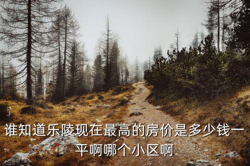誰知道樂陵現在最高的房價是多少錢一平啊哪個小區啊