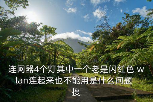 連網(wǎng)器4個(gè)燈其中一個(gè)老是閃紅色 wlan連起來(lái)也不能用是什么問(wèn)題  搜