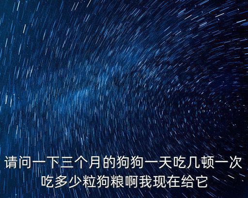 三個月大的格力犬一頓吃多少狗糧，3個月大的狗大概吃多少狗糧