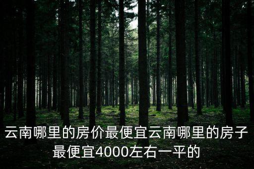 云南哪個(gè)區(qū)房?jī)r(jià)最便宜的，昆明市那里房?jī)r(jià)最低