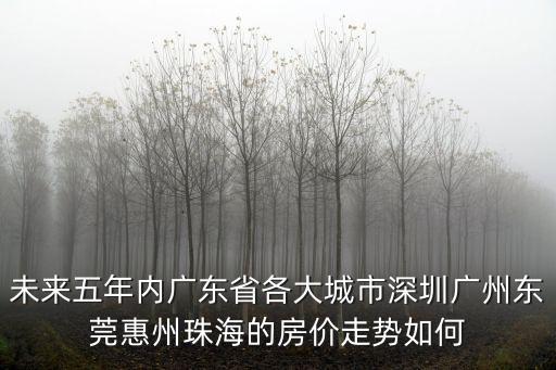 未來五年內廣東省各大城市深圳廣州東莞惠州珠海的房價走勢如何