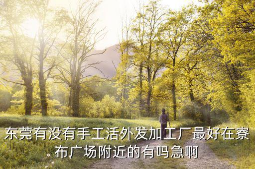 東莞有沒有手工活外發(fā)加工廠最好在寮布廣場附近的有嗎急啊