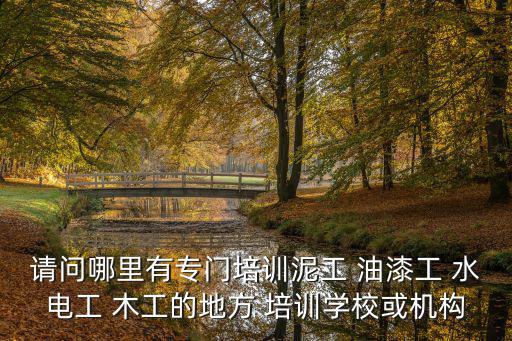 請問哪里有專門培訓(xùn)泥工 油漆工 水電工 木工的地方 培訓(xùn)學(xué)校或機構(gòu)