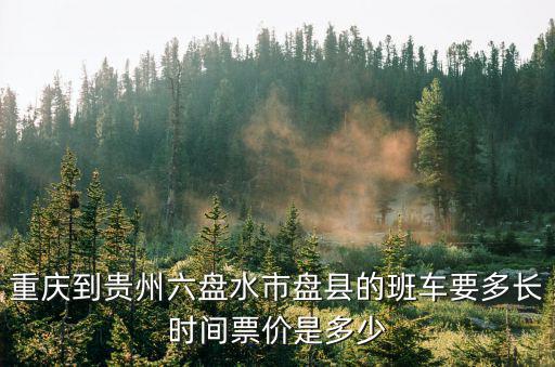 重慶到貴州六盤水市盤縣的班車要多長時間票價是多少