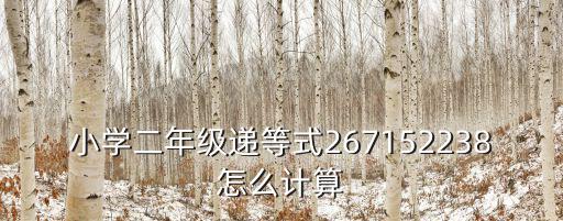 上海市二年級遞等式，小學二年級遞等式267152238怎么計算