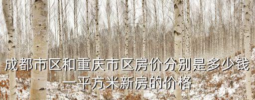 成都市區和重慶市區房價分別是多少錢一平方米新房的價格