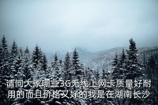 請問大家哪些3G無線上網卡質量好耐用的而且價格又好的我是在湖南長沙
