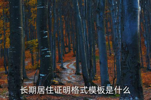 長期居住證明格式模板是什么