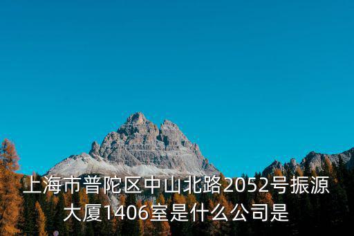 上海市普陀區(qū)中山北路2052號振源大廈1406室是什么公司是