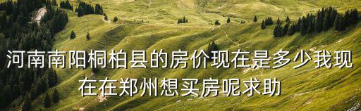 南陽哪個縣的房價便宜點，河南南陽桐柏縣的房價現在是多少我現在在鄭州想買房呢求助