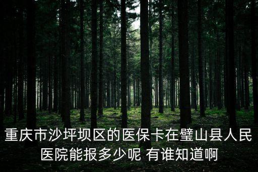 重慶市 五有群眾觀，重慶市沙坪壩區的醫保卡在璧山縣人民醫院能報多少呢 有誰知道啊