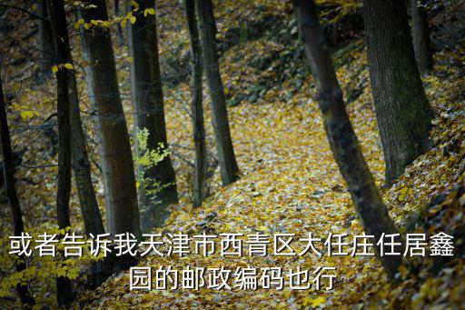 或者告訴我天津市西青區(qū)大任莊任居鑫園的郵政編碼也行