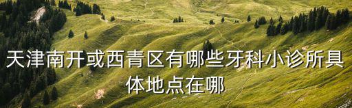 天津南開(kāi)或西青區(qū)有哪些牙科小診所具體地點(diǎn)在哪