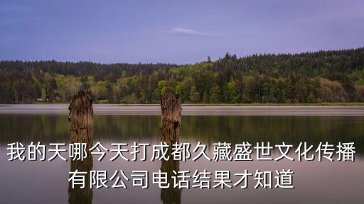 我的天哪今天打成都久藏盛世文化傳播有限公司電話結果才知道