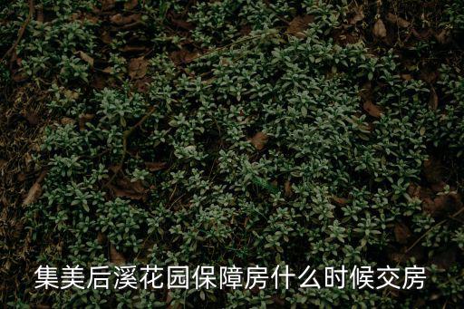 集美后溪花園保障房什么時(shí)候交房