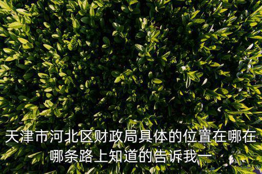 天津市河北區財政局具體的位置在哪在哪條路上知道的告訴我一