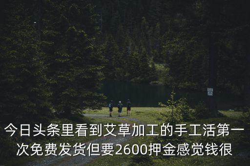 今日頭條里看到艾草加工的手工活第一次免費發貨但要2600押金感覺錢很