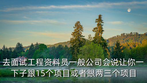去面試工程資料員一般公司會說讓你一下子跟15個項目或者跟兩三個項目