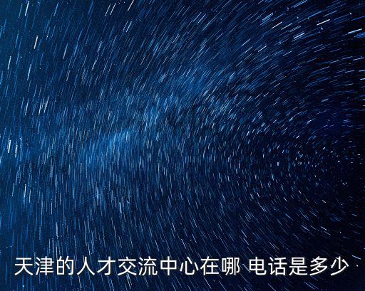 天津市人才市中心，天津的人才交流中心在哪 電話(huà)是多少