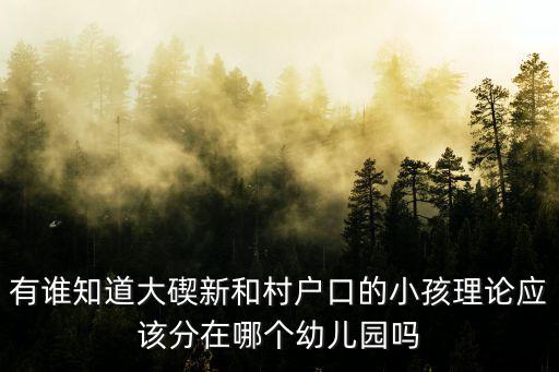 有誰知道大碶新和村戶口的小孩理論應該分在哪個幼兒園嗎