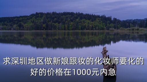 深圳跟妝推薦，求深圳地區做新娘跟妝的化妝師要化的好的價格在1000元內急