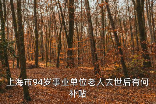 2012年上海市94號文件，上海市94歲事業(yè)單位老人去世后有何補貼