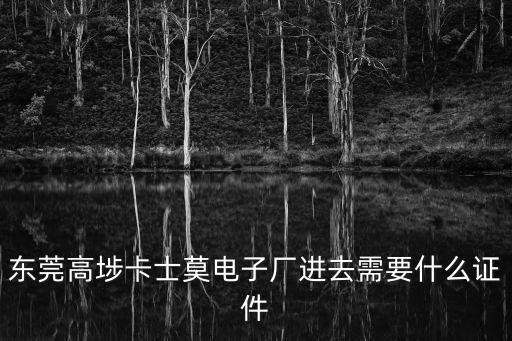 東莞卡士莫人事部，東莞高埗卡士莫電子廠進去需要什么證件