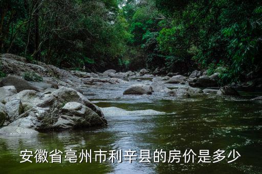 安徽省亳州市利辛縣的房價是多少