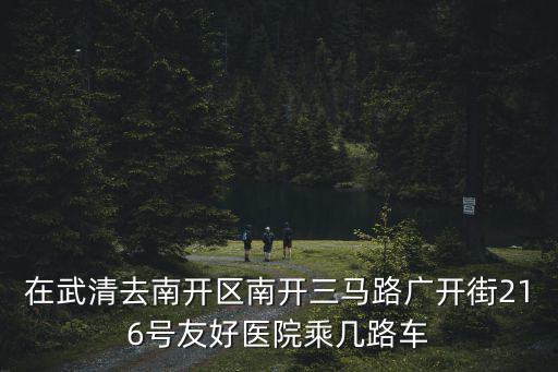 在武清去南開區南開三馬路廣開街216號友好醫院乘幾路車