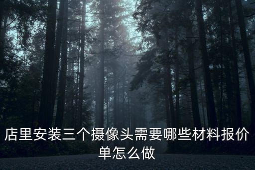 店里安裝三個攝像頭需要哪些材料報價單怎么做