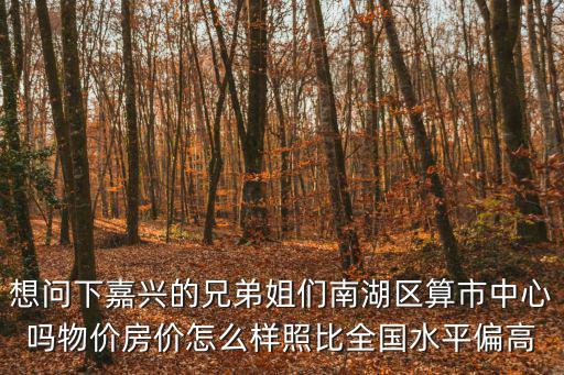 想問下嘉興的兄弟姐們南湖區算市中心嗎物價房價怎么樣照比全國水平偏高