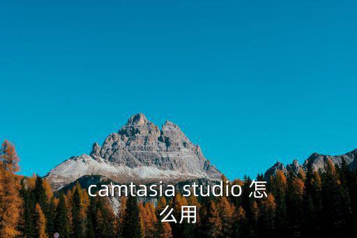 camtasia studio 怎么用