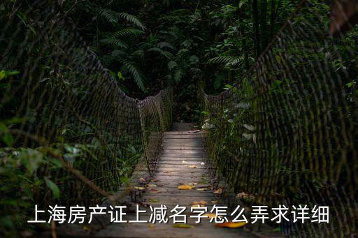 上海市房產證去掉名字，上海房產證上減名字怎么弄求詳細