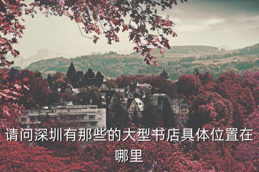 請問深圳有那些的大型書店具體位置在哪里
