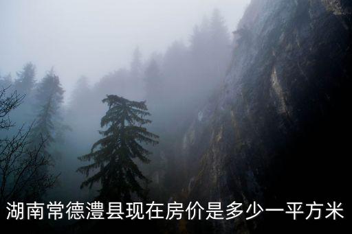 湖南常德澧縣現(xiàn)在房?jī)r(jià)是多少一平方米