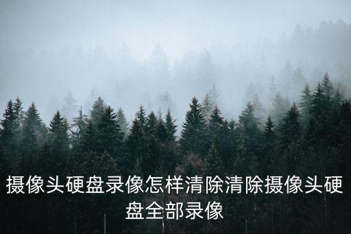 攝像頭硬盤錄像怎樣清除清除攝像頭硬盤全部錄像