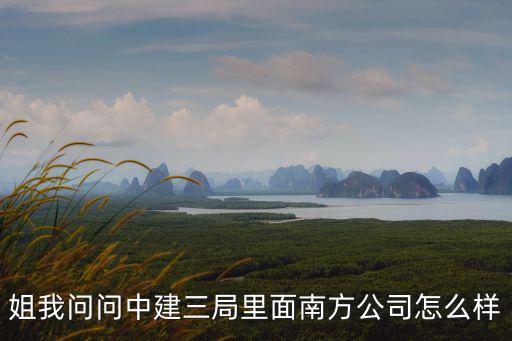 姐我問問中建三局里面南方公司怎么樣