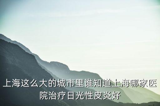 上海這么大的城市里誰知道上海哪家醫院治療日光性皮炎好