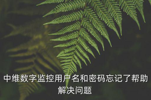 中維數字監控用戶名和密碼忘記了幫助解決問題