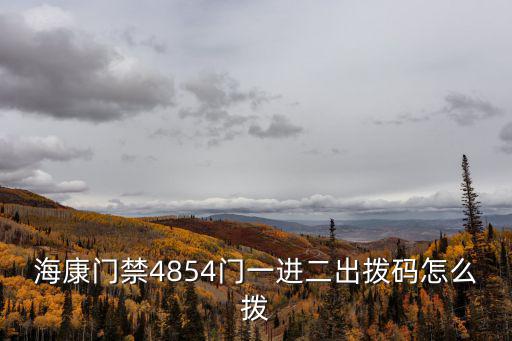 海康門禁4854門一進二出撥碼怎么撥