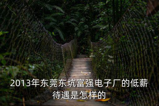 2013年?yáng)|莞東坑富強(qiáng)電子廠的低薪待遇是怎樣的