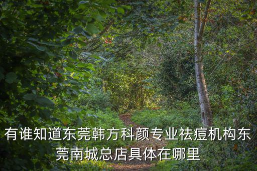有誰知道東莞韓方科顏專業祛痘機構東莞南城總店具體在哪里