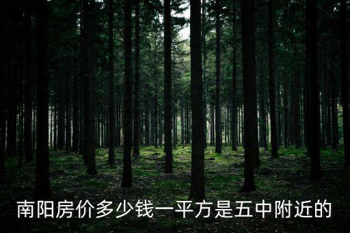 南陽房價多少錢一平方是五中附近的